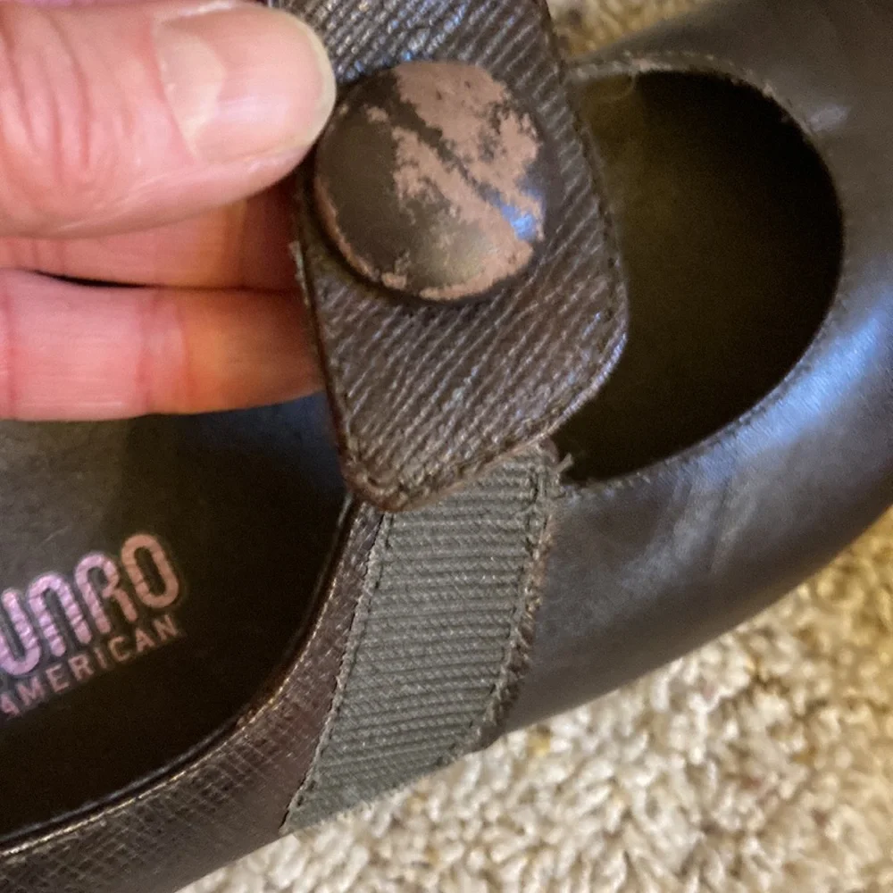 Monroe American Dress Wedge Shoes in Brown Leather Size 9.5 Narrow